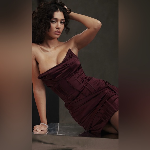 House of CB Loubella Mulberry Strapless Corset Dress (Size Medium) - Picture 10 of 14